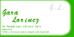 gara lorincz business card